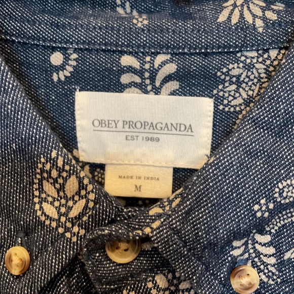 Obey printed denim button down - Picture 2 of 4